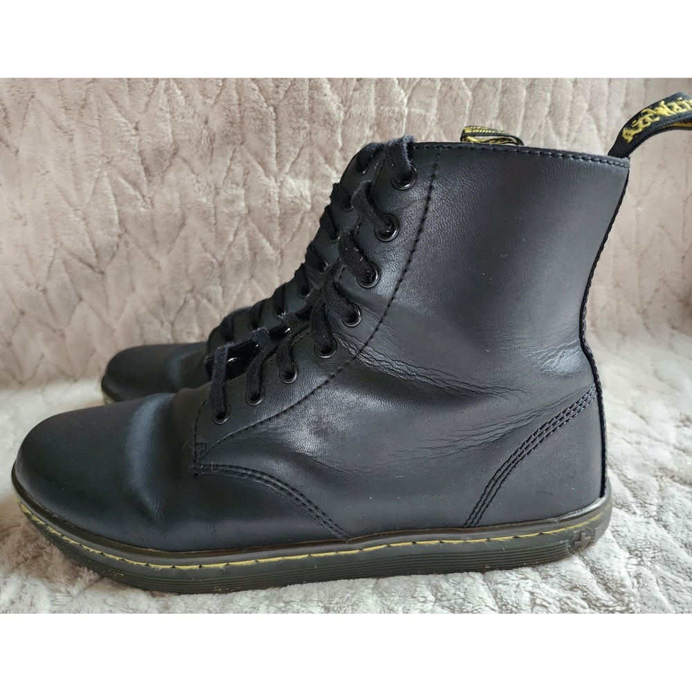 Dr. Martens Tobias Black Leather 8-Eye Lace Up Combat Boots Mens Size 11 US